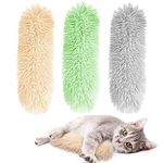 FELISTORY Cat Catnip Toys for Indoor Kitten: 3 Pcs Interactive Cat Kicker Toy with Catmint and Crinkle Plush Cat Chew Teething Clean Toy for Small Cats