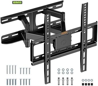 VonHaus Tilt and Swivel TV Wall Bracket for 24-75" Screens, Wall Mount w/Spirit Level, 45kg Capacity, Max VESA: 400x400mm, for Curved and Flat Screens