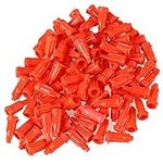 HINTER 100PCS Syringe Luer Stop Cap Orange Plastic Screw Type Dispensing Industrial Syringe Tip Cap Adhesives Tools