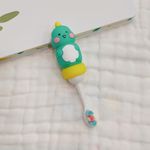 SMILE BABY Manual, 3D Cartoon Handle Soft Bristles Toothbrush For Children's With Travel Case 2 To 7 Years (Dinolook Green), Toddler