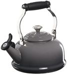 Le Creuset Enamel On Steel Whistling Tea Kettle with Metal Finishes, 1.7 qt., Oyster