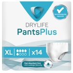 Drylife Pants Plus Disposable Pull-Up Unisex Incontinence Pants | Dry Feel Technology, Anti-Leak Security, Kind to Skin Soft Breathable Material - Extra Large (1 Pack of 14)