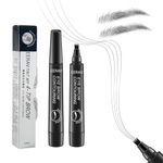 EERAV 4 Point Eyebrow Pencil Black,Waterproof Microblading Eyebrow Pencil with a Micro-Fork Tip Applicator Creates || Black Fine Sketch Liquid Eye Brow Tattoo Tint Pen