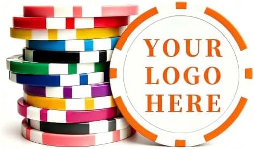 Vooruitgang 100PCS Custom Poker Chips with Logo/Image/Text for Party,Bar,Promotions (Orange)