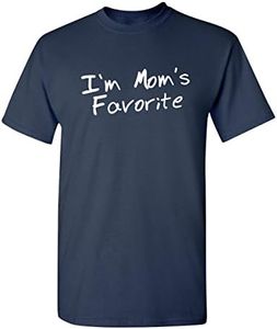 I'm Mom's Favorite Novelty Sarcastic Funny T Shirt L Navy