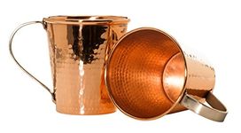 Sertodo Copper, Hand Hammered Pure Copper, Moscow Mule Mug, 18 Ounce, Set of 2