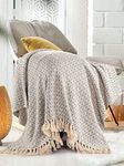 SASHAA WORLD Soft Throw Blanket | Used Both Indoor and Outdoor |Blanket for Living Room, Sofa, Bed & Chair | Grey Throw Blanket| Pack of 1, 180 x130 cm, Cotton| Reversible