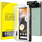 JETech Screen Protector for Google Pixel 6a 6.1-Inch with Camera Lens Protector, Easy Installation Tool, Fingerprint Compatible, Tempered Glass Film, HD Clear, 2-Pack Each