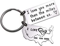 Govind Crafted Long Distance Relationship Keychain I Love You More Than The Miles Between Us Going Away State Keychain, Steel, Free Size (01)