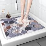 Shower Mat Non-Slip, Soft Comfort Bath Mat with Drainage Holes, PVC Loofah Massage Bathmat for Shower,Tub,Bathroom,Wet Areas, Quick Drying