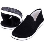 Kung Fu Tai Chi Martial Arts Shoes Rubber Sole Unisex Canvas Anti-Slip Fashion Qigong Trainerss Black, Black, 10 Women/9 Men