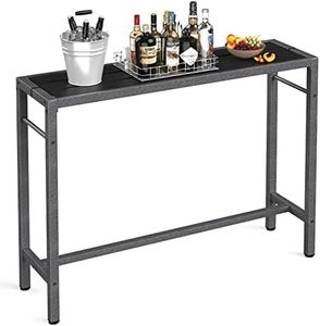 Mr IRONSTONE Outdoor Bar Table 53'' Patio Table Pub Height Dining Table with Waterproof Top and Hammer Finish Stand for Hot Tub, Garden, Backyard