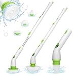 Afoddon Electric Spin Scrubber,50.5''Long Handle Bathroom Cleaning Brush with 3 Replaceable Cleaning Heads for Floor/Tile/Bathtub, Spin Scrubber with 2 Speed Modes,IPX8 Waterproof