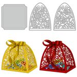 GLOBLELAND 3 Pcs Flowers Candy Boxes Metal Die Cuts 3D Candy Boxes Cut Dies Metal Stencils Metal Cutting Dies for Card Making Embossing Tool Stencil Scrapbooking DIY Craft Album Paper Card Decor