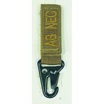 VooDoo Tactical 20-9729007000 Blood Type Tag - Ab Neg Ab Negative/Brown Letters, Coyote Webbing