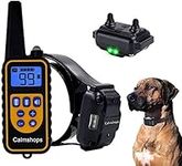 Calmshops Dog Training Collar with Wireless Remote, Waterproof Home Dog Training Device Vibrating Dog Collar with Remote Control Vibration/Beep Mode Dog Barking Collar/500 Yards Range (1 Dog)