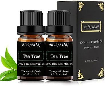 Tea Tree Essential Oils 2-Pack for Massage, Diffuser, Humidifier - 100% Pure Organic Aromatherapy Oils, 2x10ML