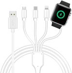 4 in 1 Watch & Phone Charger Cable, Multi Charging Cord, Fast Magnetic Cable USB Type C for Apple Watch, iPhone, Pods, Android & More / 3.3ft