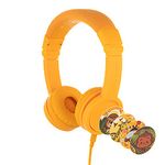 Onanoff Buddyphones Explore Volume Limiting Kids Headphones Durable, Comfortable & Customizable Headphone Splitter and in Line Mic Great for School! for Ipad, Kindle, Computers and Tablets Yellow