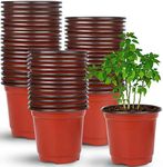 Augshy Nursery Pot, 110 Pcs 4" Plastic Plants Pot,Seed Starting Pots, Indoor Outdoor Seeding pots