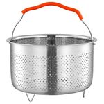 BESTonZON Steamer Basket for Instants Pot 3L Vegetable Steamer Basket Stainless Steel Steamer Basket Insert for Pots Dumpling Rice Veggie Fish Seafood Cooking