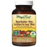 MegaFood Iron Supplements Multivitamins | 60 Mini Whole Food Blood Builder Iron Pills Tablets with Vitamin C Vitamin B12 Folate Rice Beets Root | Fatigue Anemia Hair Loss Iron & Ferritin Deficiency