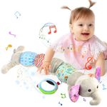 Baby Toys 6-12 Months, Musical Caterpillar Sensory Toys, Montessori Toys for Newborns 0-6 Months, Toddler Toys (Elephant)