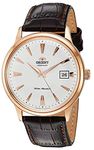 Orient '2nd Gen Bambino Version I' Japanese Automatic Stainless Steel and Leather Dress Watch, Rose Gold, Classic