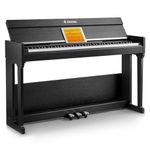 Donner DDP-90 Pro Digital Piano 88 Key Weighted Keyboard Piano, Beginner Electric Piano Keyboard Full Size with Folding Cover, Three Pedals, USB MIDI Connecting, Gifts for Women Men Girls, Black
