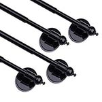 Magnetic Curtain Rods for Metal Doors，Multi-Use Adjustable Appliance for Windows Iron Steel Places，16-28 Inch，Black，4 Pack