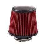 RASNONE 76mm 3" High Flow Round Tapered Cone Closed-Top Cool Air Filter Cleaner