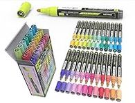 24 Confetti Colors Acrylic Paint Pens Markers Set 3mm Medium Tip, Rock Painting, Glass, Mugs, Wood, Metal, Canvas, Pottery, Plastic, DIY Projects, Illustration. Non Toxic, Waterbased, Quick Drying