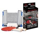 Swiftflyte Table Tennis Play Anywhere Set Includes 2 Paddles, 3 Balls, Retractable Net and Mesh Carry Bag for Convenient Storage, Portable Table Tennis Set, Play Anywhere to Go - Indoor or Outdoor