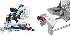 BOSCH GCM12SD 15 Amp 12 Inch Corded Dual-Bevel Sliding Glide Miter Saw + Bosch MS1234 Miter Saw Length Stop