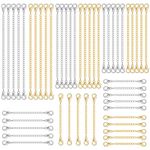 WIURGOHA 30pcs Chain Extenders for Necklace, Necklace Extenders for Women Girls Bracelet Anklet Extender Stainless Steel Chain Extenders for Jewelry Making 2" 3" 4" 5" 6" (15 Gold, 15 Silver)