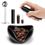 Coffee Bean Dosing Cup and Spray Bottle Kit Laelr Ceramic Weigh Coffee Bean Container Bottle Espresso Stirrer Tool Espresso Spoon with Tamper 4 PCS Single Dose Measuring Tray Kit Espresso Accessories