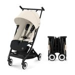 Cybex Libelle Lightweight Travel Baby Stroller with Ultra Compact Carry On Fold, Smooth Suspension, and One Hand Adjustable Recline, Travel System Ready, Canvas White