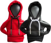 Auto Beast 2Pcs Car Shift Knob Hoodie,Gear Shift Hoodie,Funny Sweater Hoodie for Gearshift,Automotive Interior Accessories（Red and Black）