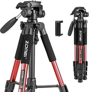 ZOMEI Q111 Trípode de cámara liviano con Soporte para teléfono y Bolsa de Transporte para Smartphones cámara (Rojo)