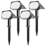 4 Pack Solar Spot Lights Outdoor Waterproof IP67, 28 LED 3 Lighting Modes Landscape Spotlights, USB & Solar Powered Wall Lights Illuminate Yard Garden House Garage for Outside Path Porch - Cold White