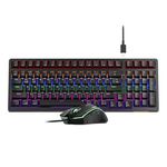 Newmen GM202 Gaming Keyboard and Mouse Combo, Backlit Mechanical Keyboard with Red Switches and Mouse with Adjustable DPI, Anti-Ghost keyboard and mouse set gaming, for Gamers (Black-red switch)