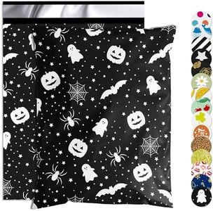 Jowlroel Halloween Poly Mailer 14.5x19 Inch 50 Pcs, Waterproof and Tear-Resistant Shipping Bags for Clothing, Strong Mailing Bags with Self-Seal, Cute Packaging Bags for Small Business - Black