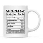 Andaz Press Funny 11oz. Ceramic Coffee Tea Mug Thank You Gift, Son-in-Law Nutritional Facts, 1-Pack, Novelty Gag Birthday Christmas Gift Ideas