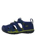 KEEN Big Kid's Seacamp 2 CNX Closed Toe Sandal, Blue Depths/Chartreuse, 3 BK (Big Kid's) US