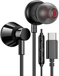 USB C Headphones, USB Type C Earphone Stereo in-Ear Earbuds Hi-Fi Digital DAC Bass Noise Cancelling Headsets w/h Mic & Remote Control for Google Pixel 4 3 2 XL iPad Pro 2018 OnePlus 7T 6T 7 Pro Moto Z