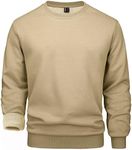 MAGCOMSEN Oversized Sweatshirt for Men Sudaderas De Hombre Fleece Long Underwear Tops Plain Sweatshirts Mens Sweaters Cheap Sweatshirts Khaki