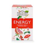 Ahmad Tea Natural Benefit Tea | Grapefruit, Mate & Guarana Seed "Energy" Infusion | 20 Teabag Sachets | 1 Pack