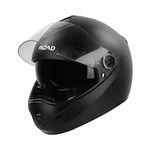 Steelbird SBH-34 Rox Road ISI Certified Full Face Helmet with Inner Smoke Sun Shield and Outer Clear Visor (Large 600 MM, Dashing Black)