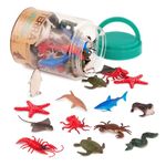 Terra by Battat - Sea Animals in Tube Playset - Animal Figures for Kids - 60pcs Multi, 2"