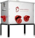 Darnefen Automatic Chicken Feeder Rat Proof - 40lb 6 Ports Large Capacity Metal Poultry Feeder with Legs and Lids - Galvanized Chicken Feeder for Hen Coop